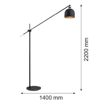 Argon 4735 - Golvlampa  DETROIT 1xE27/15W/230V svart