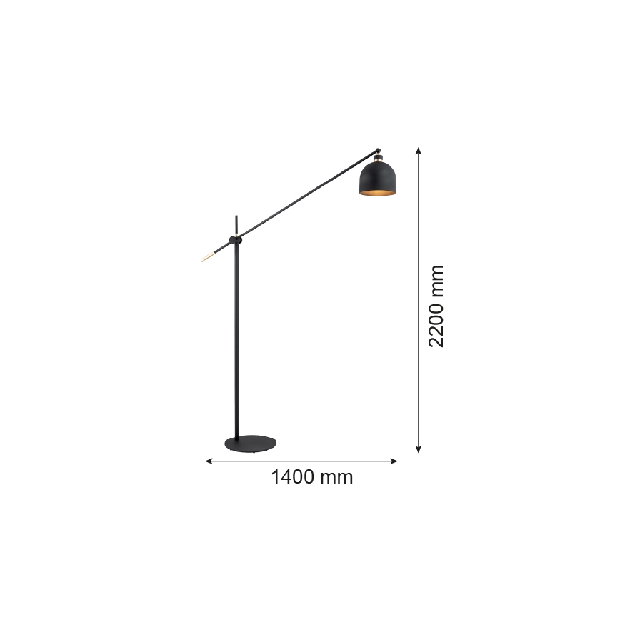Argon 4735 - Golvlampa  DETROIT 1xE27/15W/230V svart