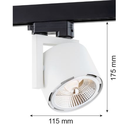 Argon 4750 - Spotlight  för  rail system ALTO 1xGU10-AR111/12W/230V vit