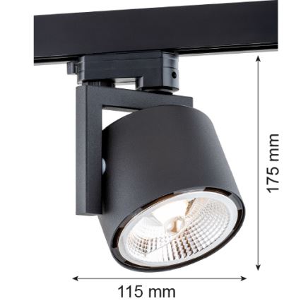 Argon 4751 - LED spotlight  på skensystem ALTO 1xGU10-AR111/12W/230V svart