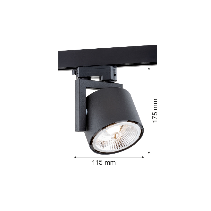 Argon 4751 - LED spotlight  på skensystem ALTO 1xGU10-AR111/12W/230V svart