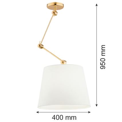 Argon 4895 - Pendelkrona ZAKYNTOS PLUS 1xE27/15W/230V vit/guld