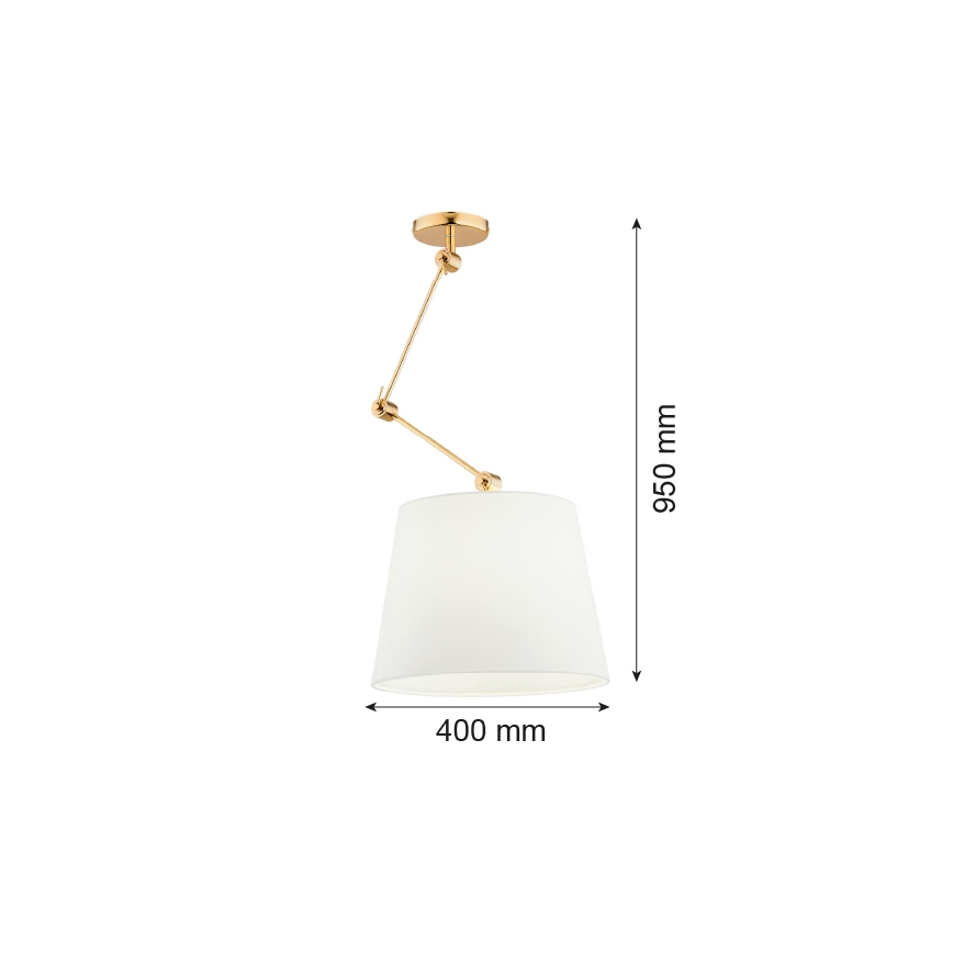 Argon 4895 - Pendelkrona ZAKYNTOS PLUS 1xE27/15W/230V vit/guld