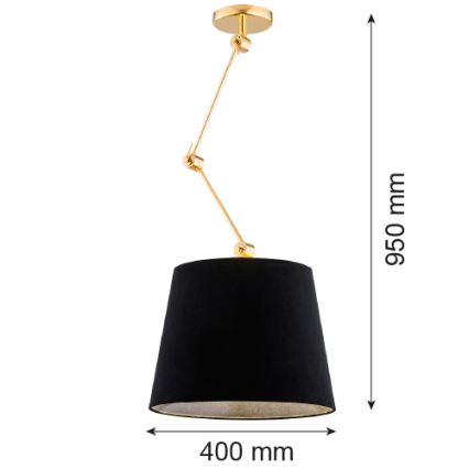 Argon 4896 - Pendelkrona ZAKYNTOS PLUS 1xE27/15W/230V svart/guld