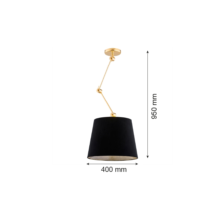 Argon 4896 - Pendelkrona ZAKYNTOS PLUS 1xE27/15W/230V svart/guld