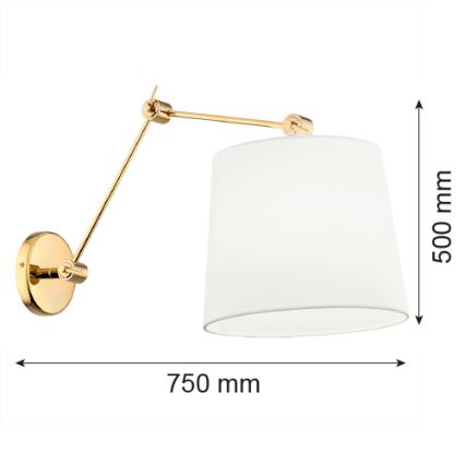 Argon 4897 - Vägglampa ZAKYNTOS PLUS 1xE27/15W/230V vit/gyllene