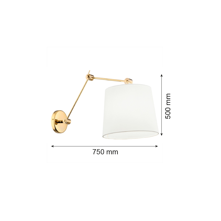 Argon 4897 - Vägglampa ZAKYNTOS PLUS 1xE27/15W/230V vit/gyllene