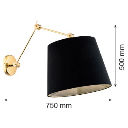 Argon 4898 - Vägglampa ZAKYNTOS PLUS 1xE27/15W/230V svart/gyllene