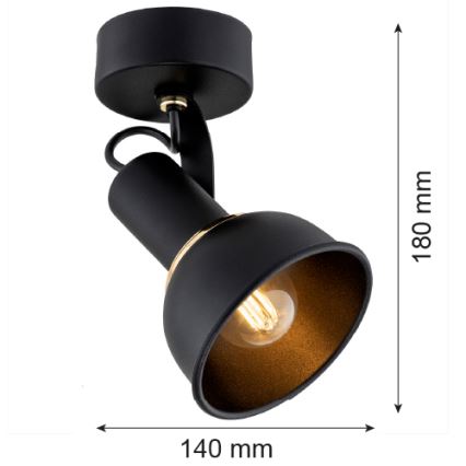 Argon 4900 - Spotlight TWIST 1xE14/7W/230V svart/gyllene