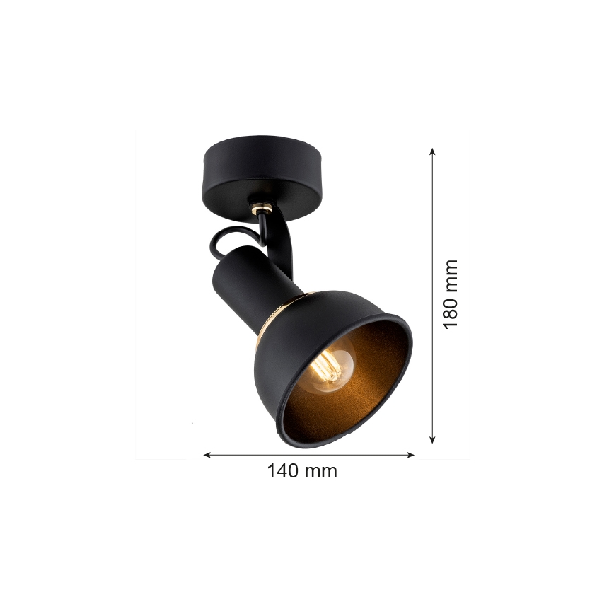 Argon 4900 - Spotlight TWIST 1xE14/7W/230V svart/gyllene