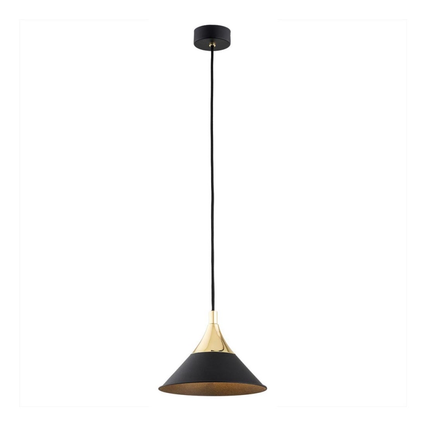 Argon 4903 - Ljuskrona med upphängningsrem MASSETO 1xE27/15W/230V svart/gyllene