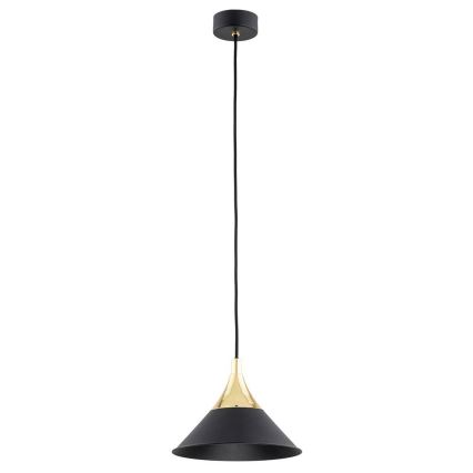 Argon 4903 - Ljuskrona med upphängningsrem MASSETO 1xE27/15W/230V svart/gyllene