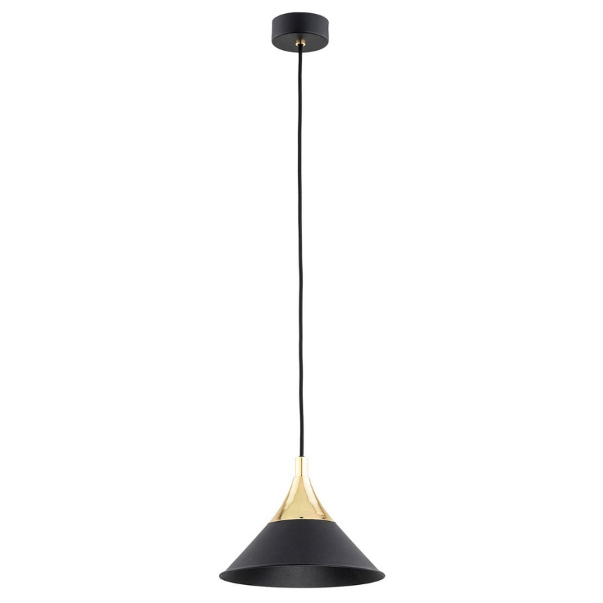 Argon 4903 - Ljuskrona med upphängningsrem MASSETO 1xE27/15W/230V svart/gyllene