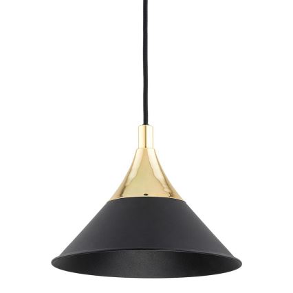 Argon 4903 - Ljuskrona med upphängningsrem MASSETO 1xE27/15W/230V svart/gyllene