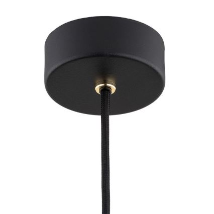 Argon 4903 - Ljuskrona med upphängningsrem MASSETO 1xE27/15W/230V svart/gyllene