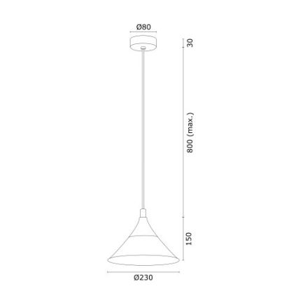 Argon 4903 - Ljuskrona med upphängningsrem MASSETO 1xE27/15W/230V svart/gyllene