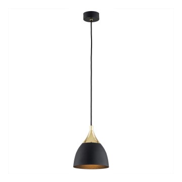 Argon 4905 - Ljuskrona med upphängningsrem MURANO 1xE27/15W/230V svart/gyllene