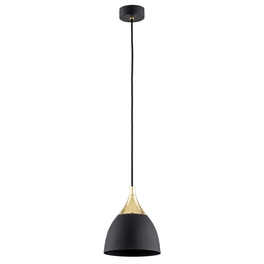 Argon 4905 - Ljuskrona med upphängningsrem MURANO 1xE27/15W/230V svart/gyllene