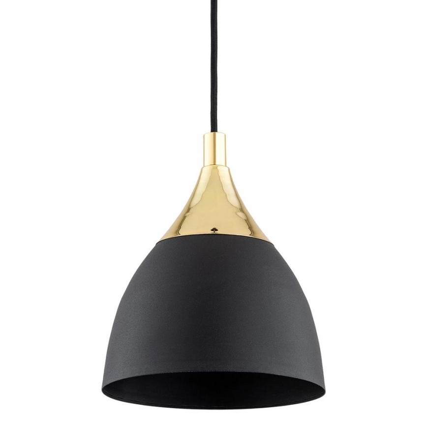 Argon 4905 - Ljuskrona med upphängningsrem MURANO 1xE27/15W/230V svart/gyllene