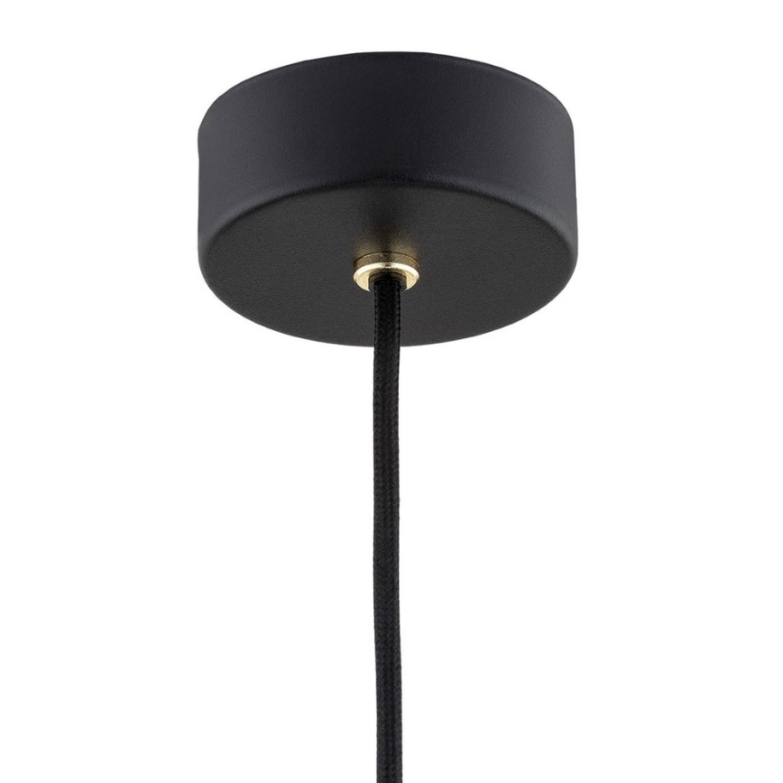 Argon 4905 - Ljuskrona med upphängningsrem MURANO 1xE27/15W/230V svart/gyllene