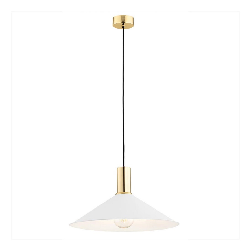 Argon 4911 - Ljuskrona med upphängningsrem MINORI 1xE27/15W/230V vit/gyllene