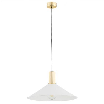 Argon 4911 - Ljuskrona med upphängningsrem MINORI 1xE27/15W/230V vit/gyllene