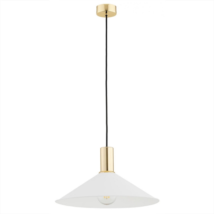 Argon 4911 - Ljuskrona med upphängningsrem MINORI 1xE27/15W/230V vit/gyllene