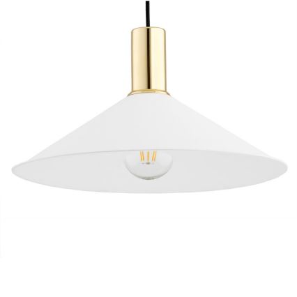 Argon 4911 - Ljuskrona med upphängningsrem MINORI 1xE27/15W/230V vit/gyllene