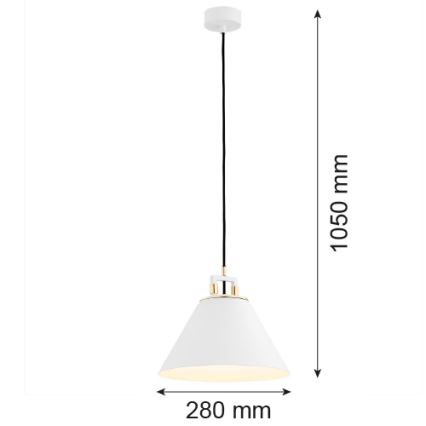 Argon 4914 - Ljuskrona med upphängningsrem ORTE 1xE27/15W/230V vit