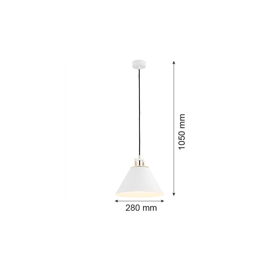 Argon 4914 - Ljuskrona med upphängningsrem ORTE 1xE27/15W/230V vit