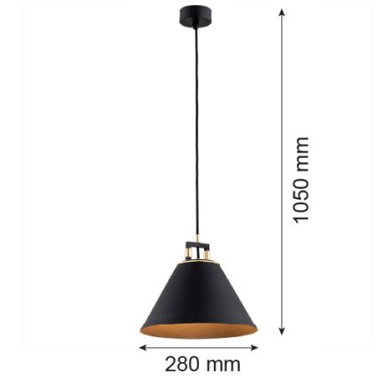 Argon 4915 - Ljuskrona med upphängningsrem ORTE 1xE27/15W/230V svart