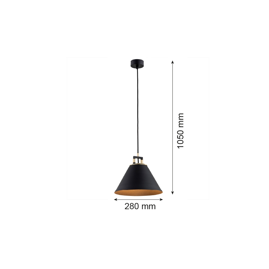 Argon 4915 - Ljuskrona med upphängningsrem ORTE 1xE27/15W/230V svart