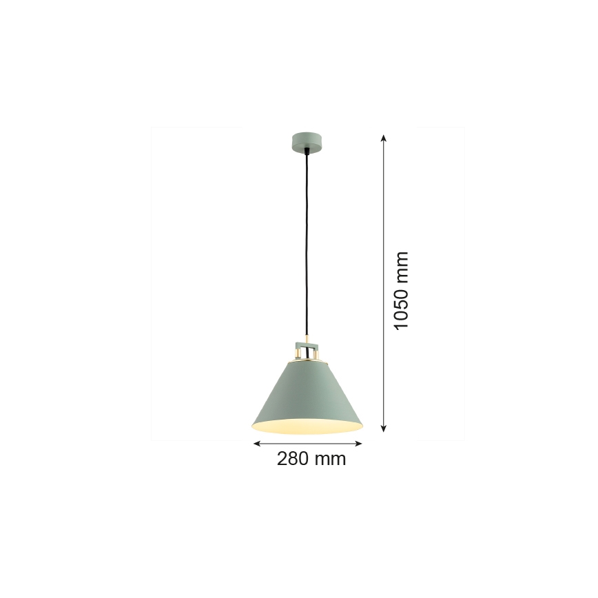 Argon 4916 - Ljuskrona med upphängningsrem ORTE 1xE27/15W/230V grön