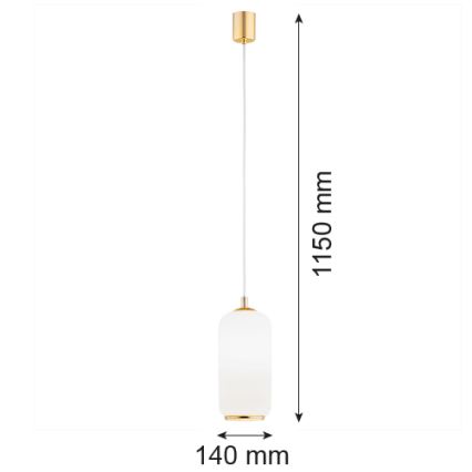 Argon 4993 - Ljuskrona med upphängningsrem PALLADO 1xE27/15W/230V gyllene/vit