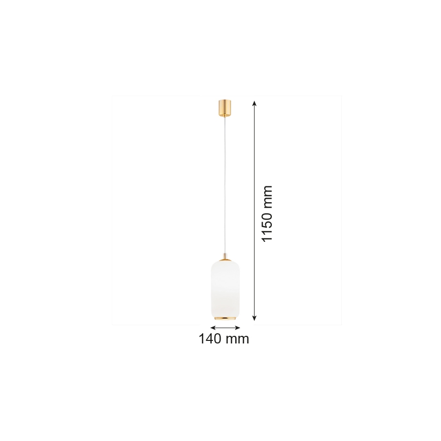 Argon 4993 - Ljuskrona med upphängningsrem PALLADO 1xE27/15W/230V gyllene/vit
