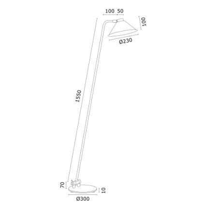Argon 4997 - Golv lampa GABIAN 1xE27/15W/230V vit