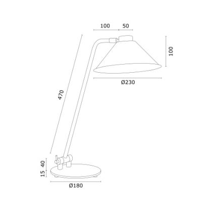 Argon 4998 - Bordslampa GABIAN 1xE27/15W/230V svart