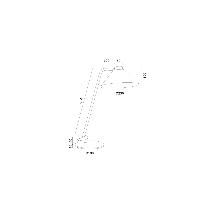 Argon 4998 - Bordslampa GABIAN 1xE27/15W/230V svart