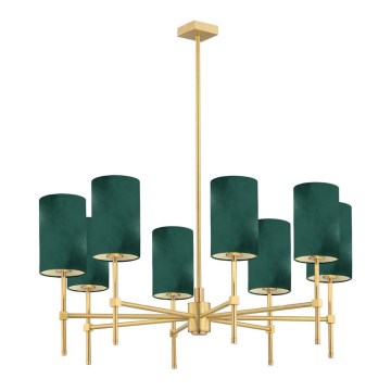 Argon 5055 - Pendelkrona ABRUZZO 8xE14/7W/230V mässing/grön