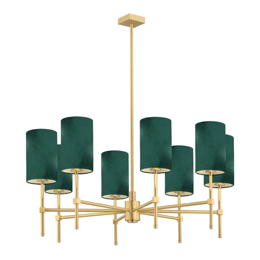 Argon 5055 - Pendelkrona ABRUZZO 8xE14/7W/230V mässing/grön