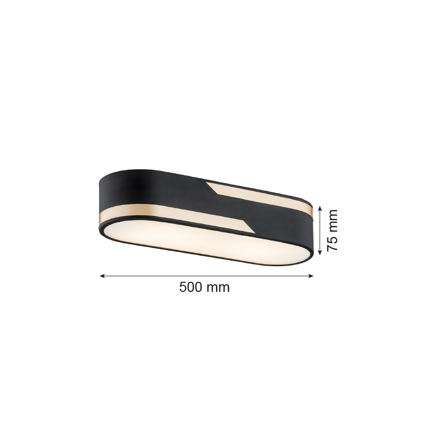 Argon 6001 - Taklampa TONI 3xE27/15W/230V svart/guld