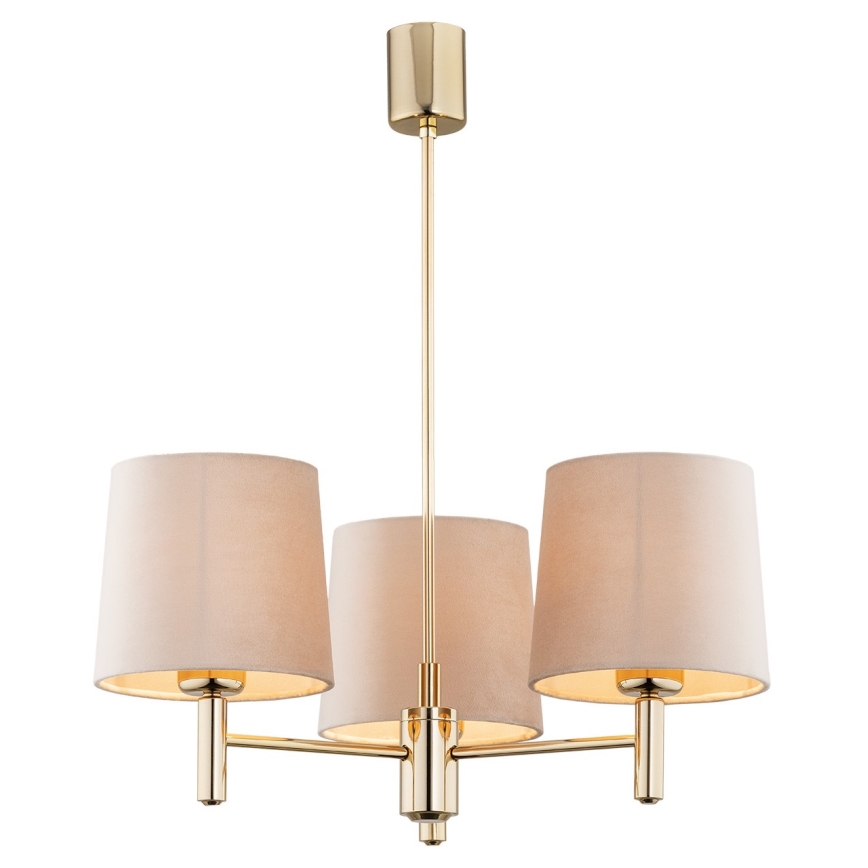 Argon 6109 - Upphängningsbar takkrona  PONTE 3xE27/15W/230V beige 