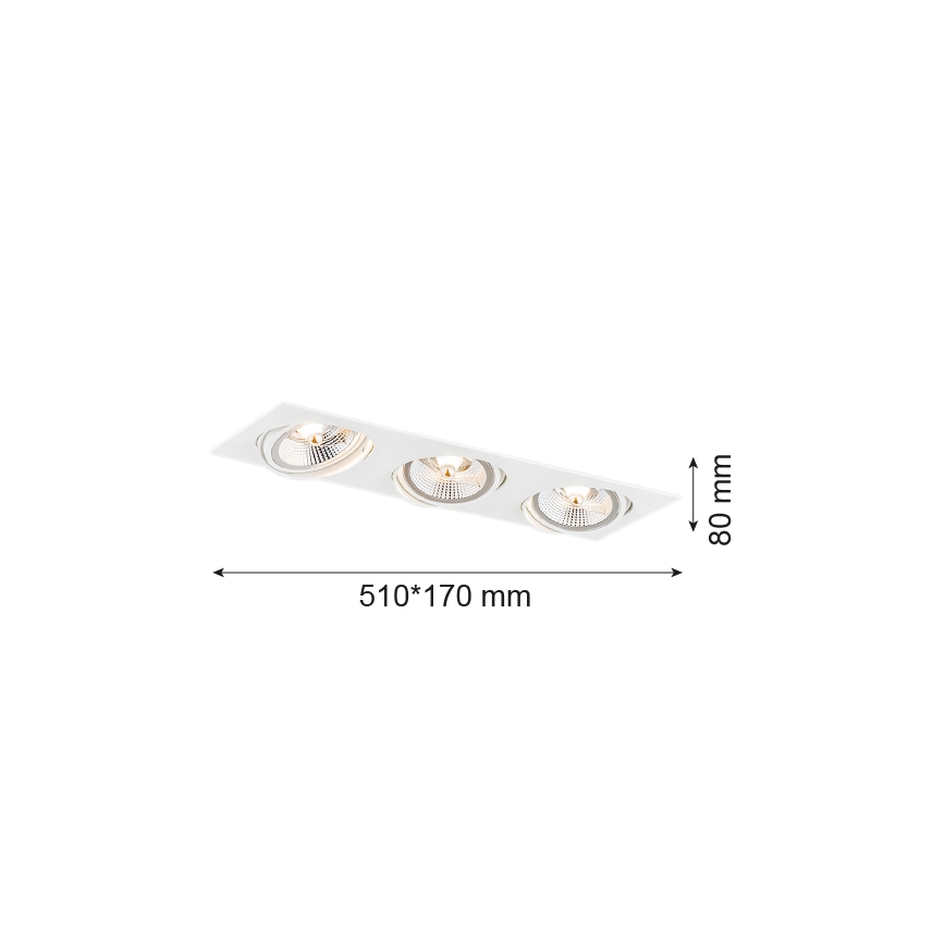 Argon 6115 - upphängd taklampa  OLIMP 3xGU10-AR111/12W/230V vit