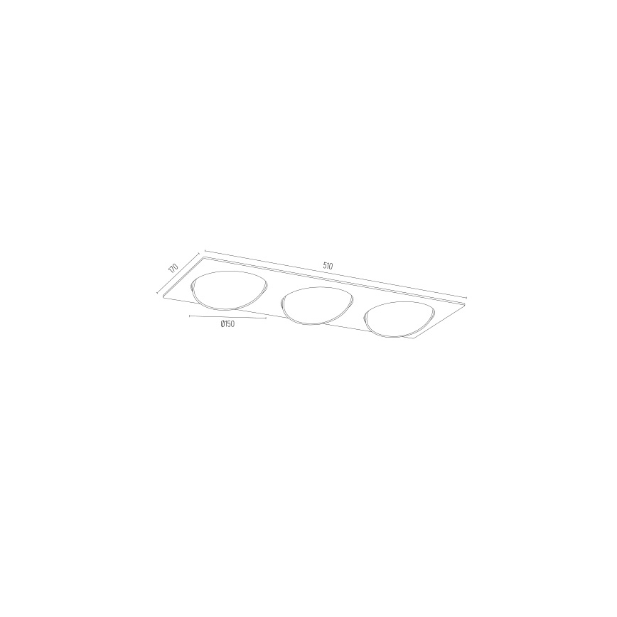 Argon 6116 BZ - Infälld lampa  OLIMP 3xGU10-AR111/12W/230V svart