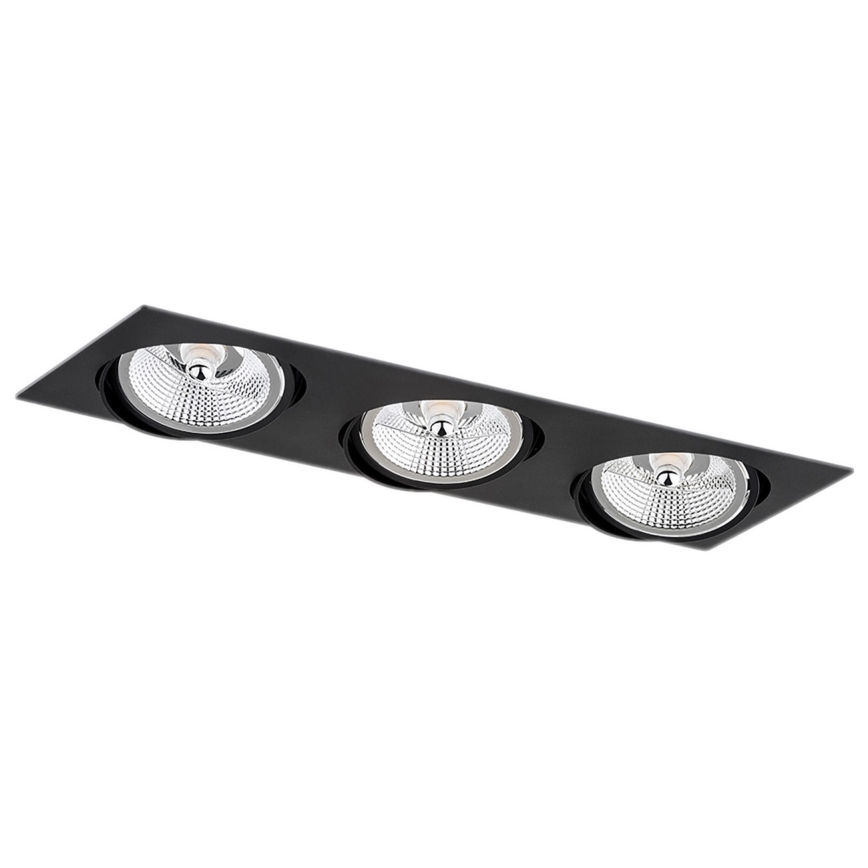 Argon 6116 - Infälld lampa  OLIMP 3xGU10-AR111/12W/230V svart