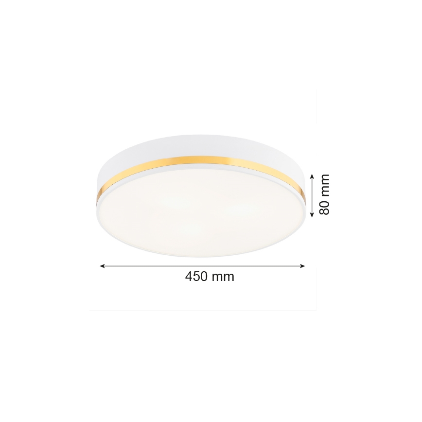 Argon 6138 - Taklampa AMORE 3xE27/15W/230V diameter 45 cm vit/gyllene