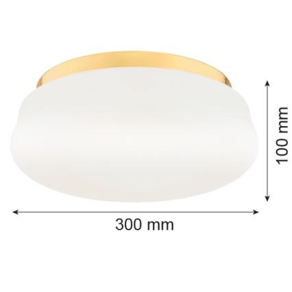 Argon 6142 - Taklampa OMBRA 3xE27/15W/230V gyllene/vit