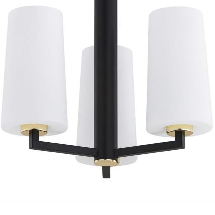 Argon 6143 - Pendelkrona CAMELOT PLUS 3xE27/15W/230V svart/vit/gyllene