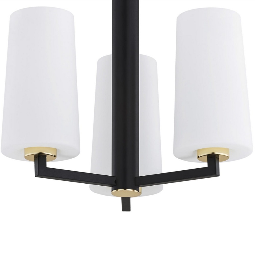 Argon 6143 - Pendelkrona CAMELOT PLUS 3xE27/15W/230V svart/vit/gyllene