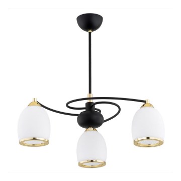 Argon 6144 - Pendelkrona AVILA PLUS 3xE27/15W/230V svart/gyllene/vit